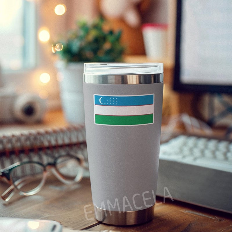 EMMACELA (3PCS) Uzbekistan Flag stickers, Countries Flag Stickers - Waterproof Vinyl Decals For Laptops, Tumblers, Water Bottles, Books, Scrapbooks, Size 3 x 1.5 Inch - Image 5